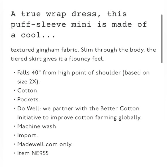 Gingham Puff-Sleeve Wrap Dress in Golden Pecan, size 1X - Picture 12 of 12